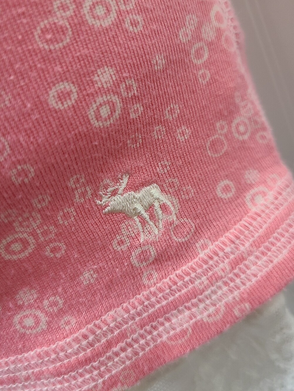 Super Cute ♡ Y2K ♡Abercrombie Rare Pink & White Bubble Polka Dot Babydoll Henley - Picture 6 of 10